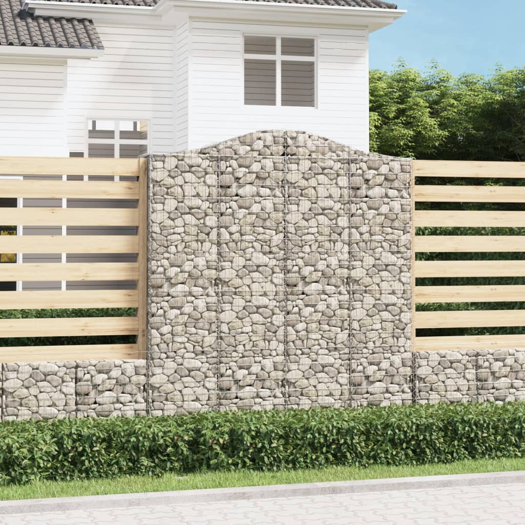 vidaXL Coșuri gabion arcuite, 4 buc 200x30x220/240cm, fier galvanizat