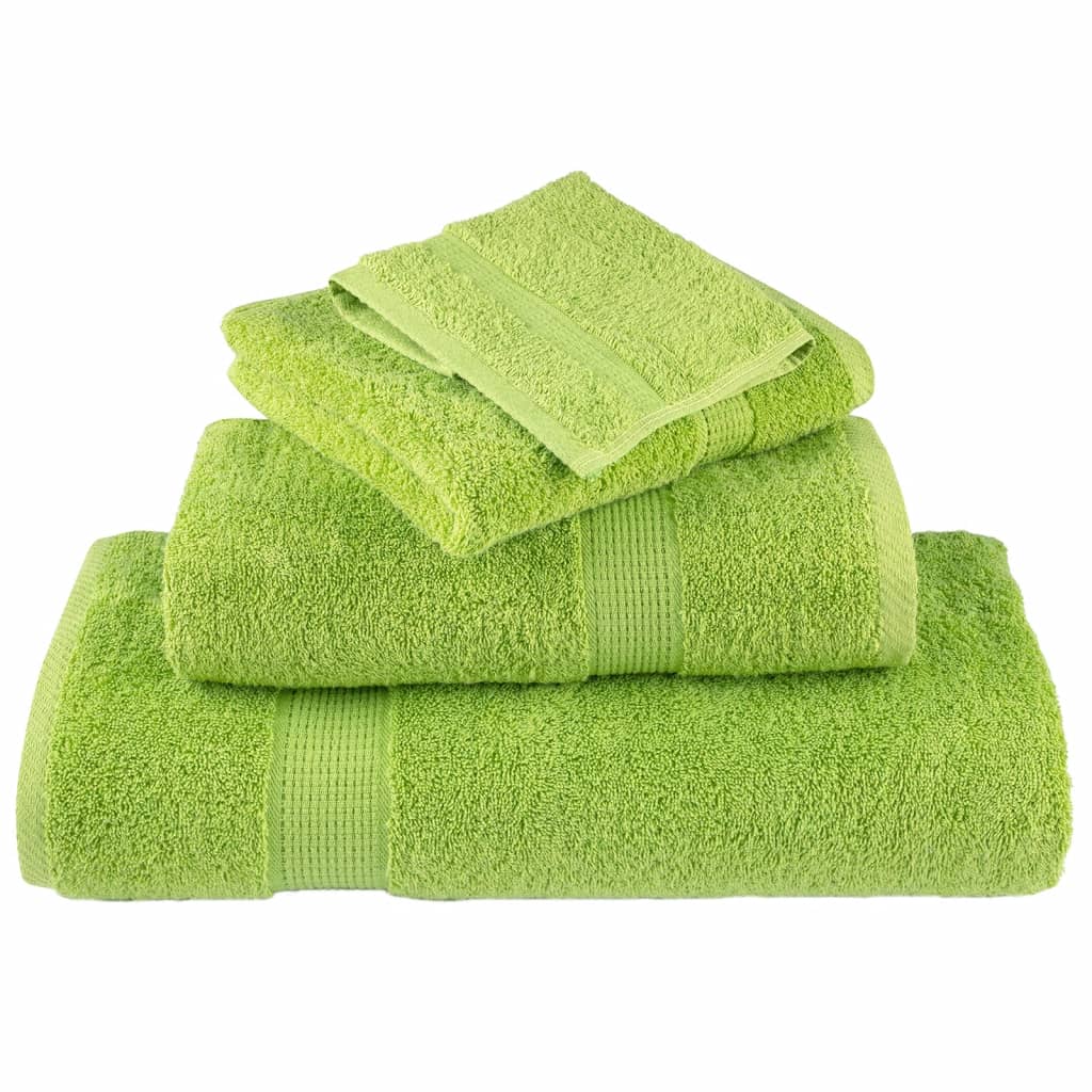 vidaXL Set de prosoape premium SOLUND, 6 piese, verde măr, 600 g/m²