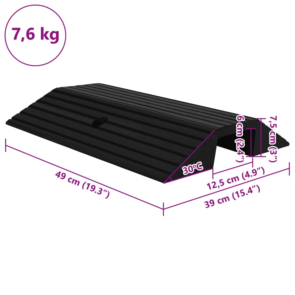 vidaXL Rampe tip prag pod, 3 buc., 49x40x8 cm, cauciuc