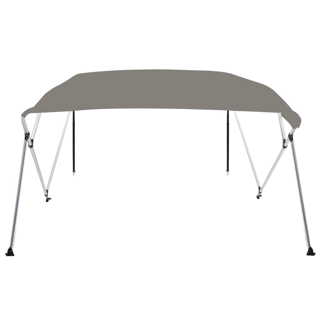 vidaXL Parasolar barcă Bimini cu 4 arcuri, gri, 243x180x137 cm