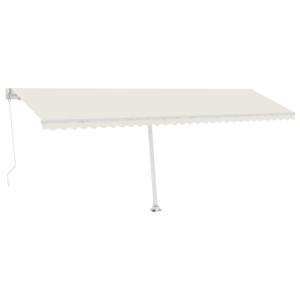 vidaXL Copertină retractabilă manual cu LED, crem, 600x300 cm