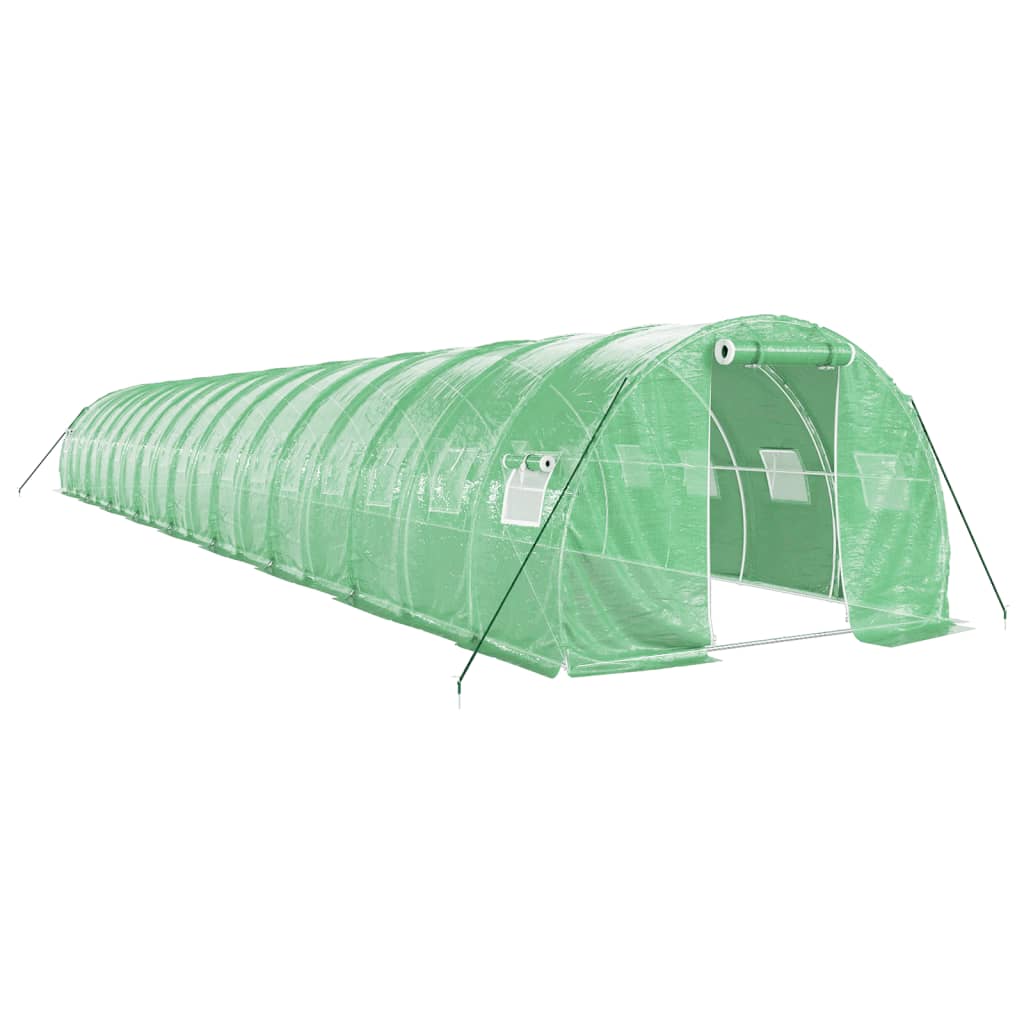 vidaXL Seră cu cadru din oțel, verde, 54 m², 18x3x2 m