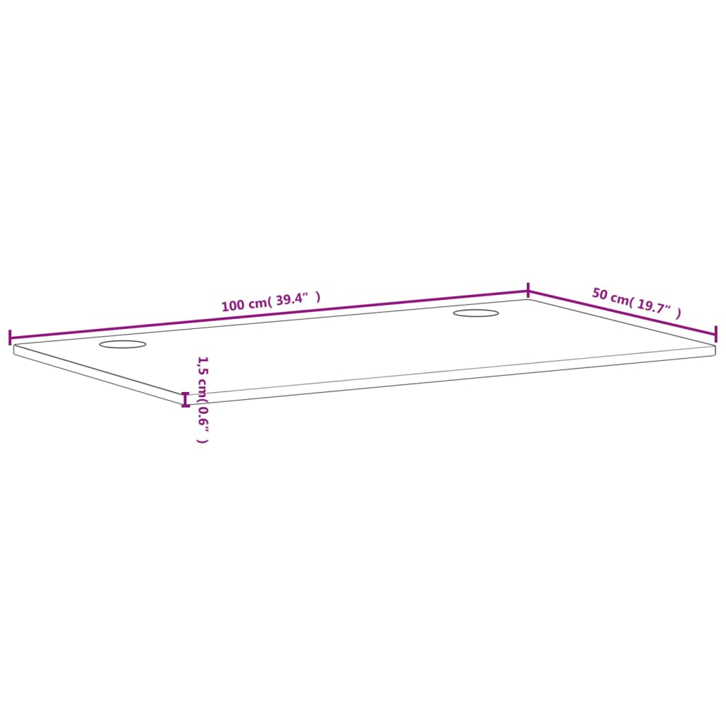 vidaXL Blat de birou, 100x50x1,5 cm, lemn masiv de fag