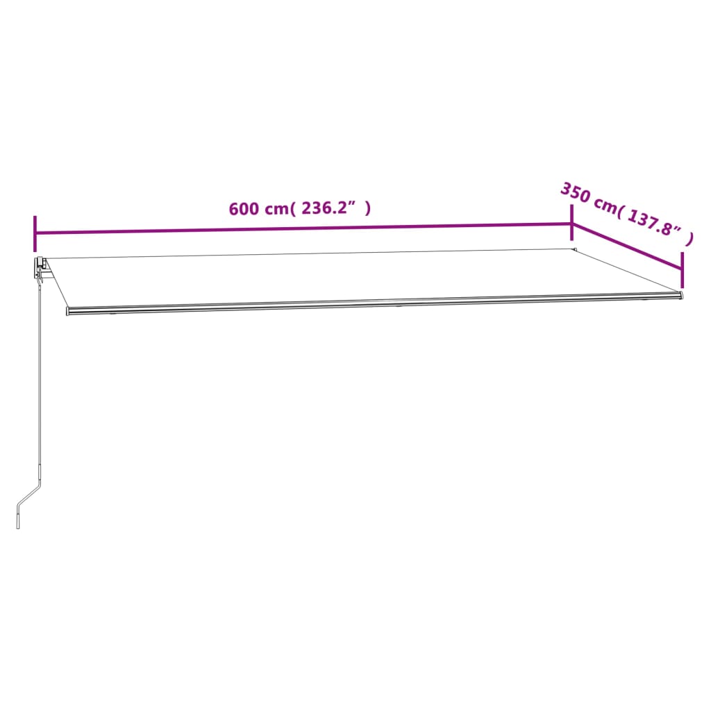 vidaXL Copertină retractabilă automat, antracit, 600x350 cm