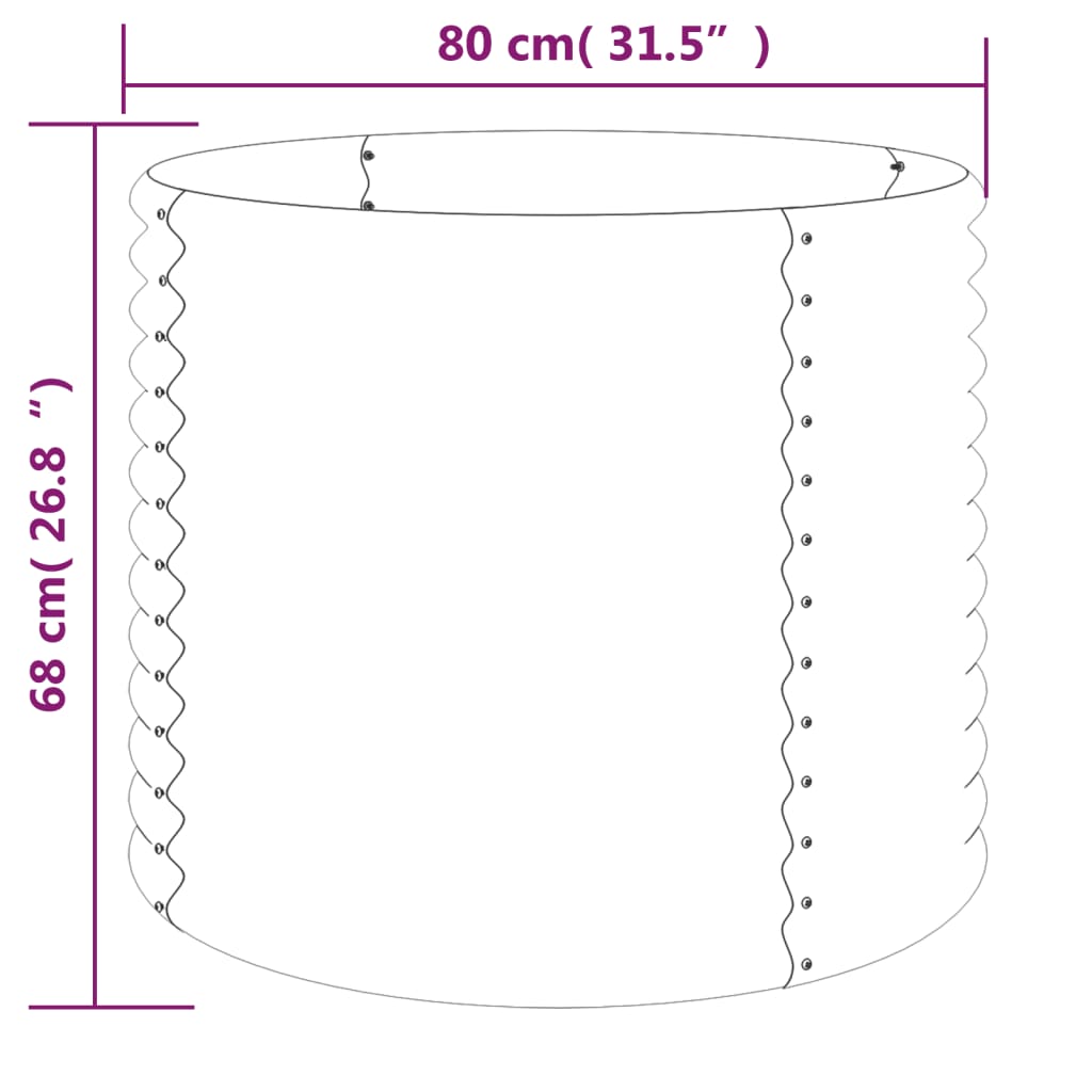 vidaXL Jardinieră grădină gri 80x80x68 cm oțel vopsit electrostatic