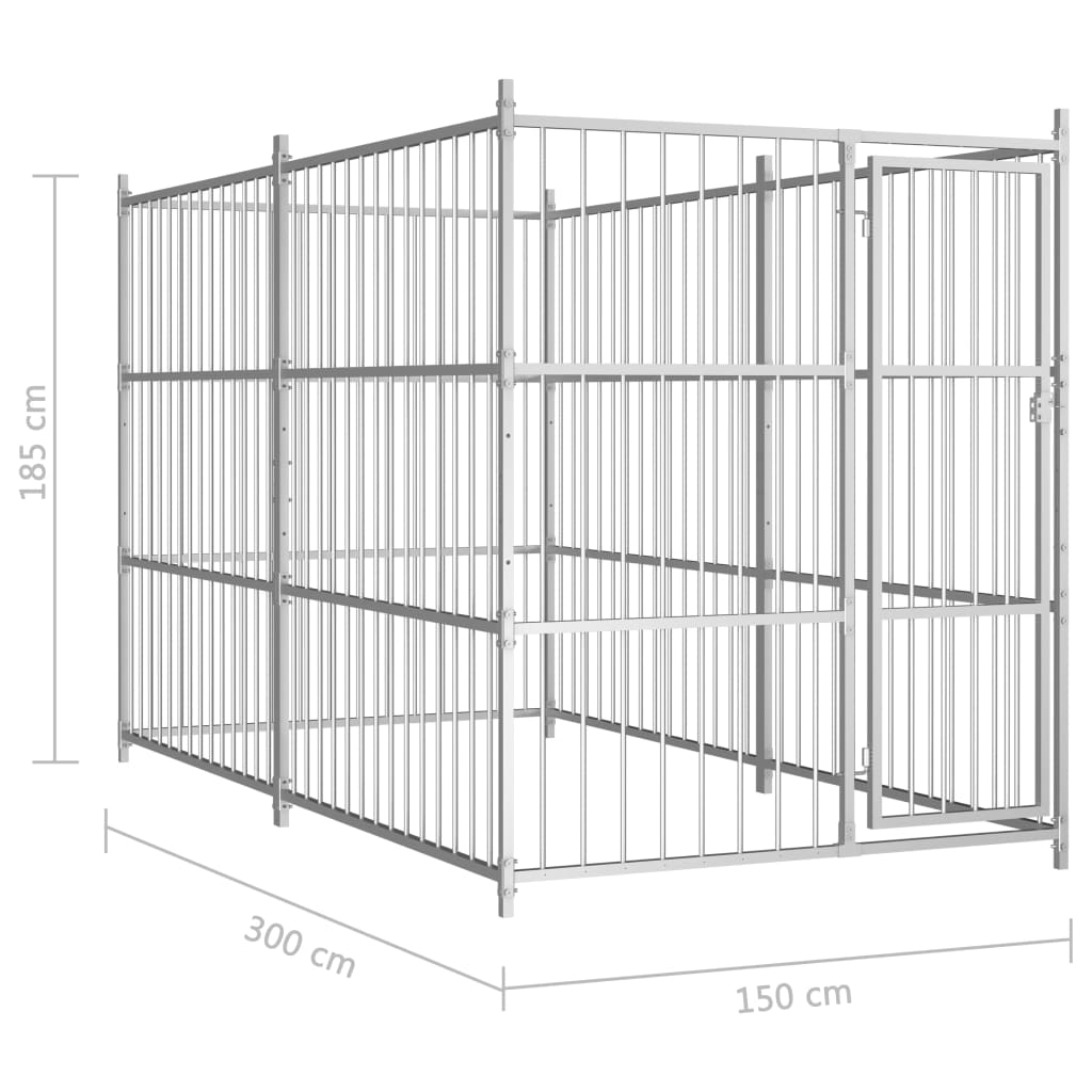 vidaXL Padoc de exterior pentru câini, 300x150x185 cm