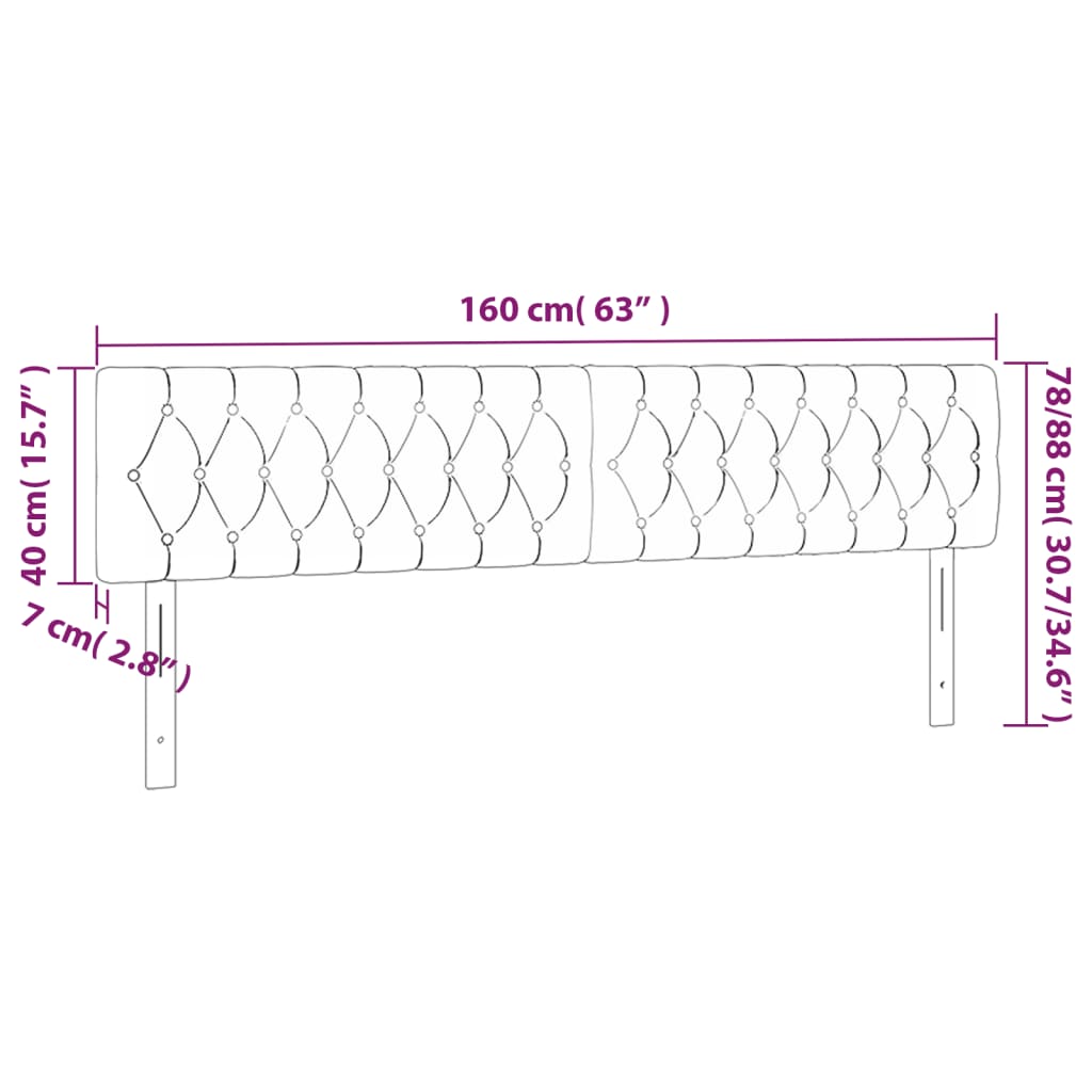 vidaXL Tăblii de pat, 2 buc, albastru, 80x7x78/88 cm, textil