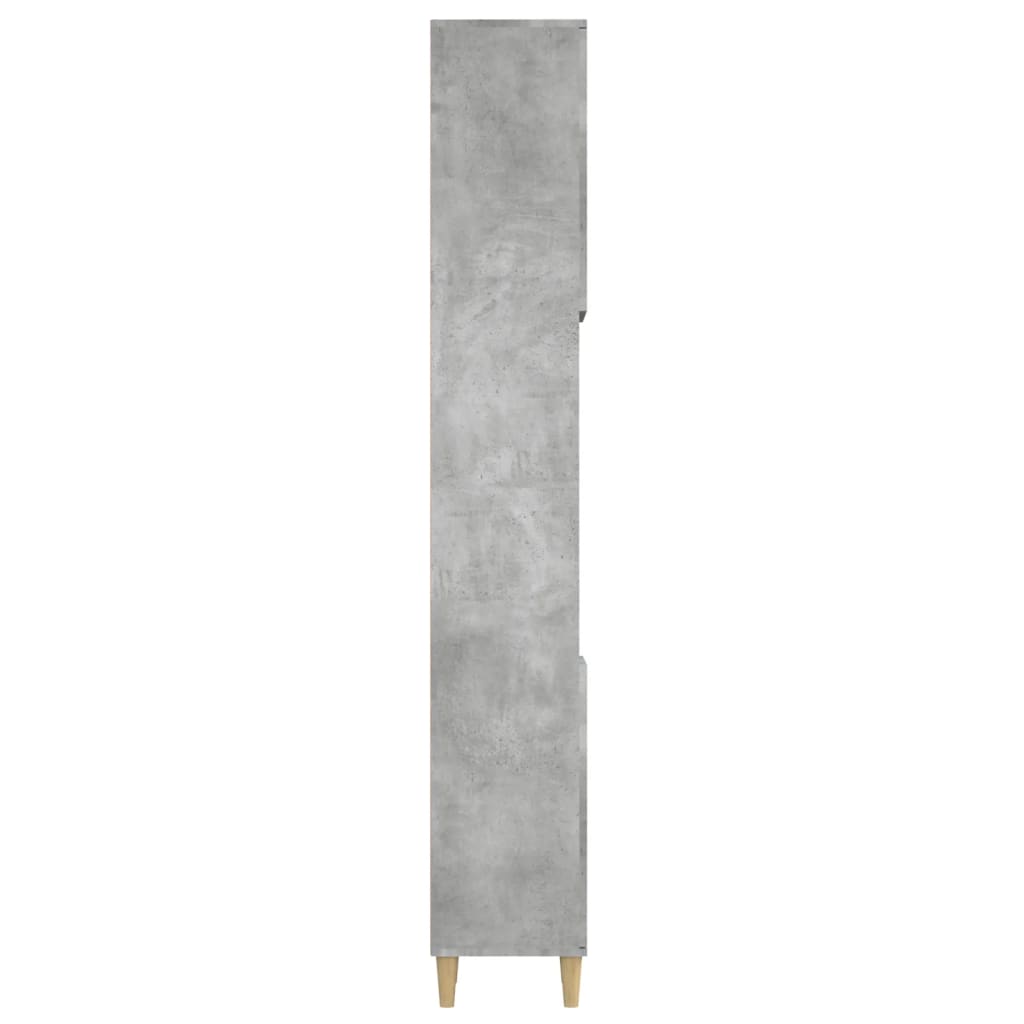 vidaXL Dulap de baie, gri beton, 30x30x190 cm, lemn prelucrat