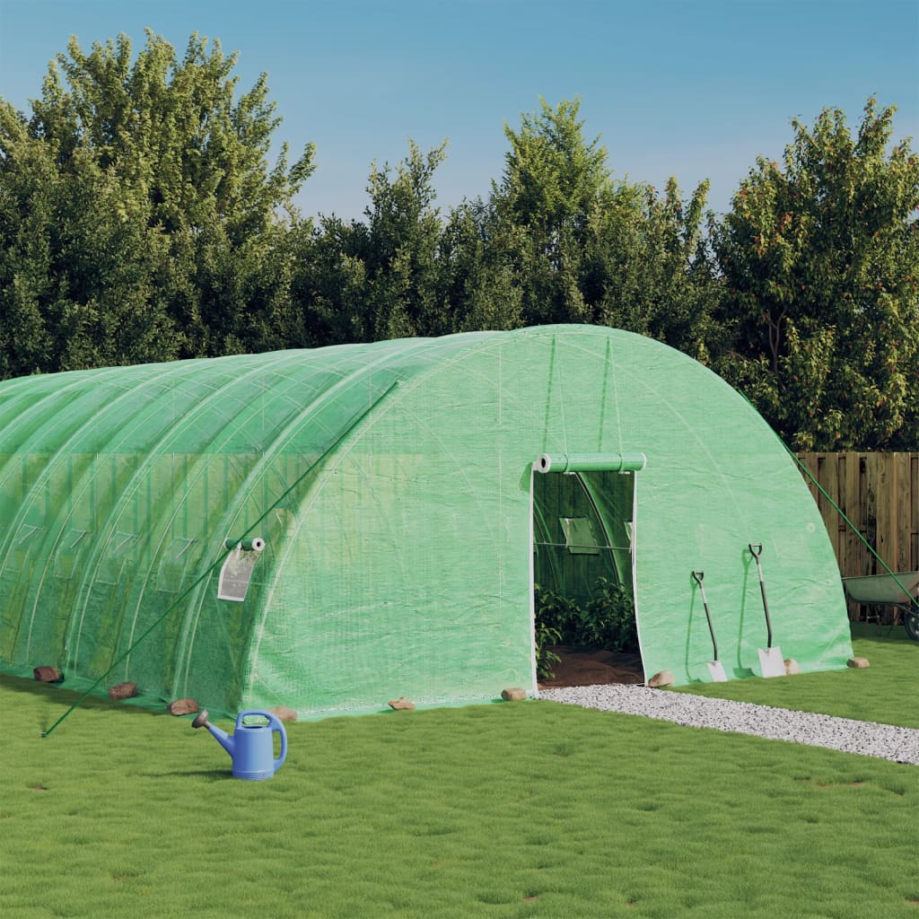 vidaXL Seră cu cadru din oțel, verde, 48 m², 8x6x2,85 m