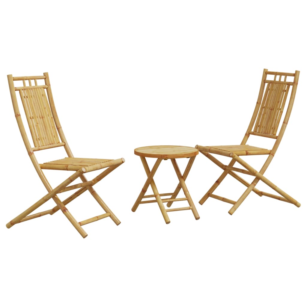 vidaXL Set mobilier bistro, 3 piese, bambus