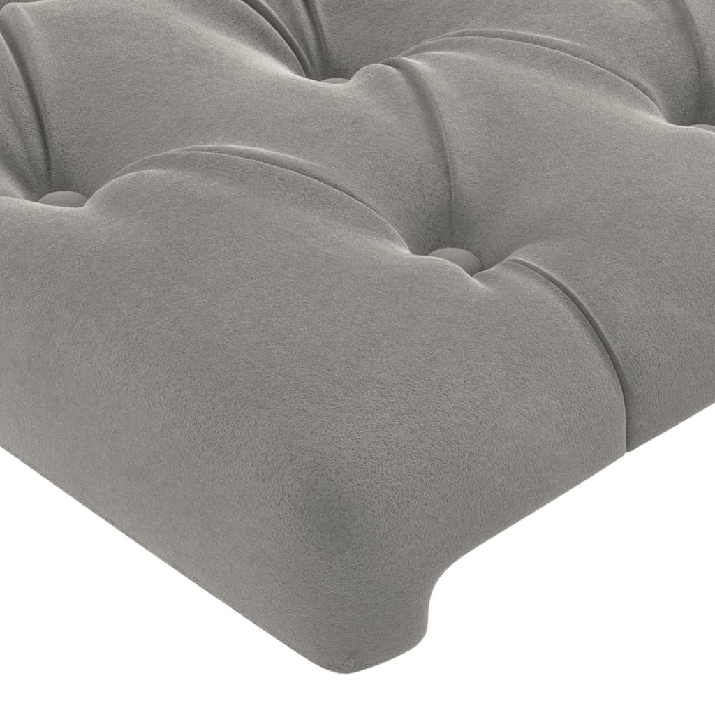 vidaXL Tăblie de pat, gri deschis, 100x7x78/88 cm, catifea