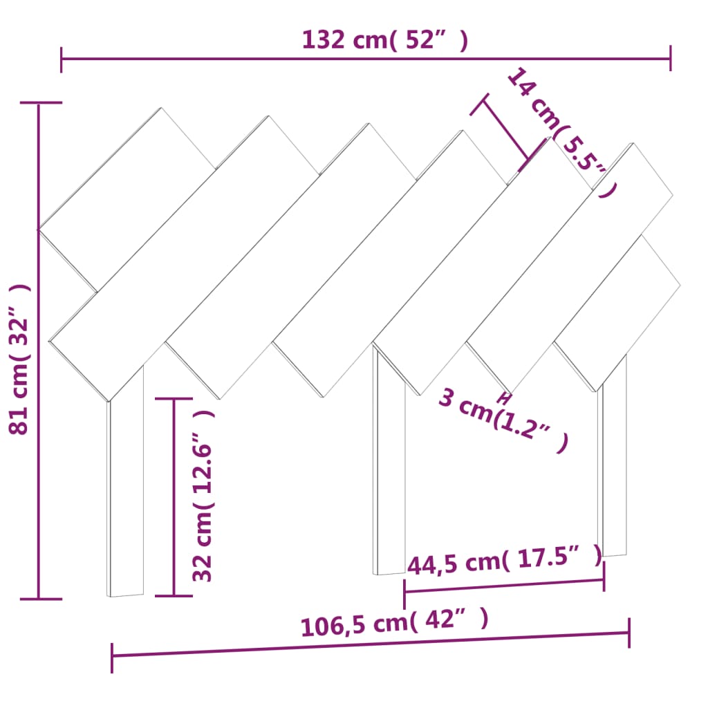 vidaXL Tăblie de pat, maro miere, 132x3x81 cm, lemn masiv de pin