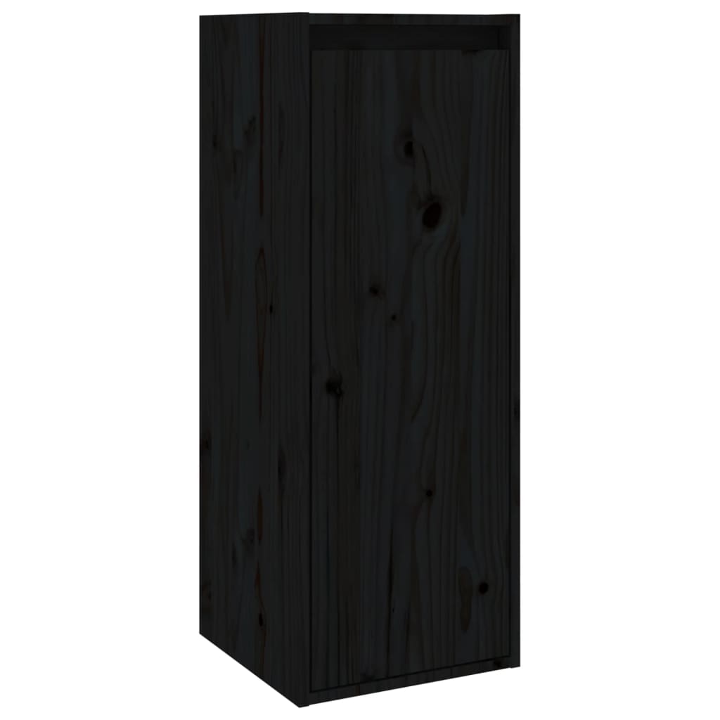 vidaXL Dulapuri de perete 2 buc. negru 30x30x80 cm lemn masiv de pin