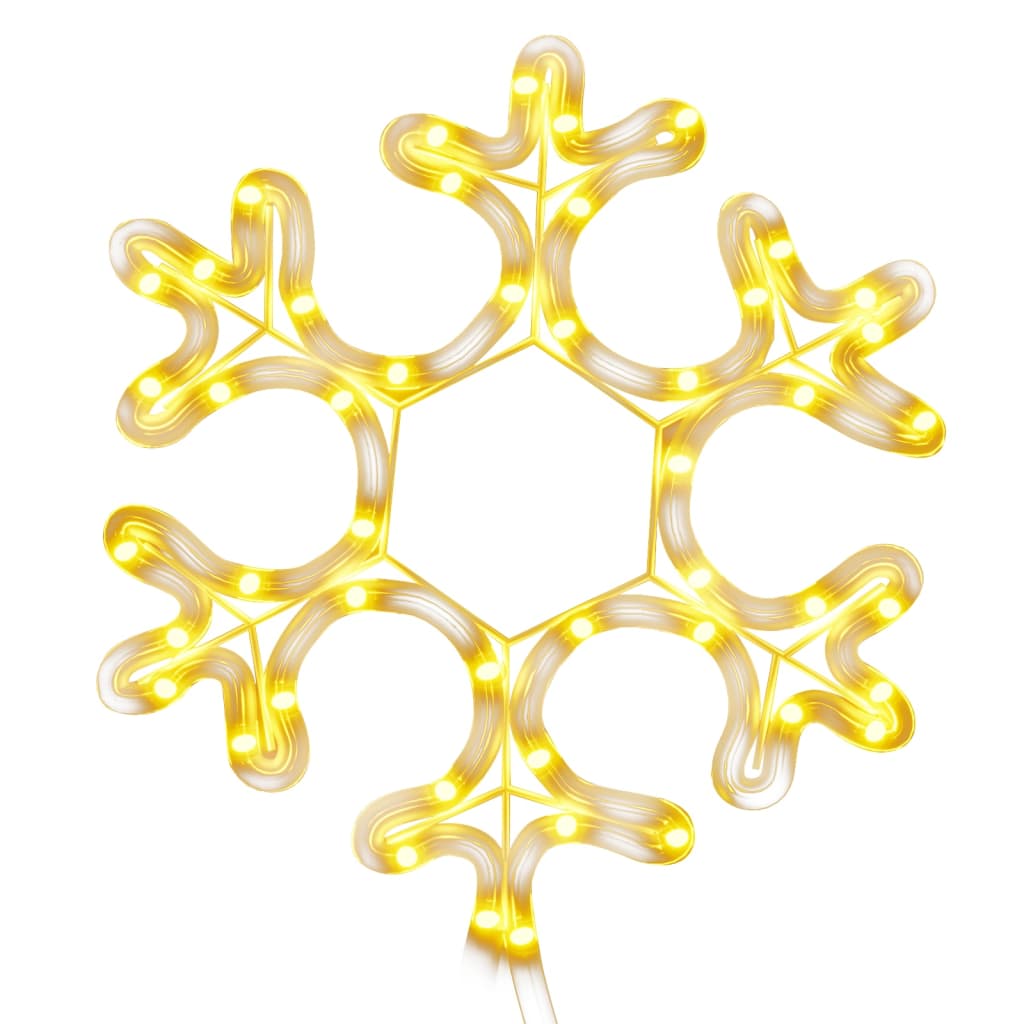 vidaXL Figurină Crăciun fulg de zăpadă, 48 LED-uri, alb cald, 27x27 cm