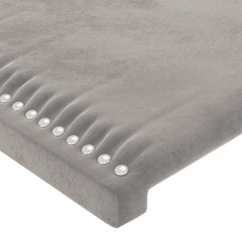 vidaXL Tăblie de pat cu aripioare gri deschis 103x23x78/88 cm catifea