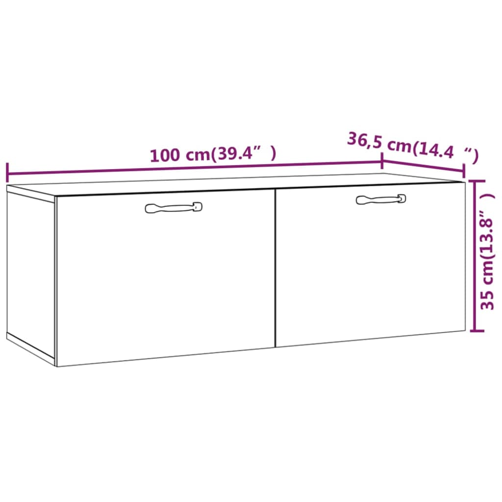 vidaXL Dulap de perete, stejar sonoma, 100x36,5x35 cm, lemn prelucrat