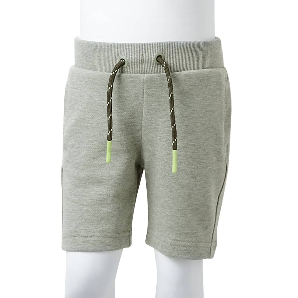 Pantaloni scurți pentru copii cu șnur, kaki deschis melanj, 128