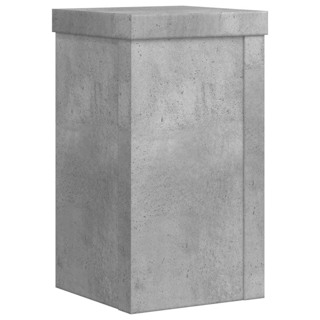 vidaXL Suport de plante, 2 buc., gri beton, 10x10x18 cm lemn prelucrat