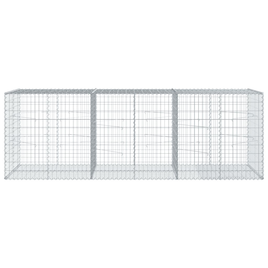 vidaXL Coș gabion cu capac, 300x100x100 cm, fier galvanizat