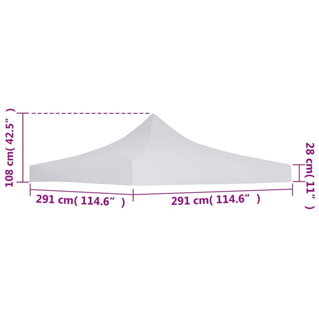 vidaXL Acoperiș cort de petrecere, alb, 3 x 3 m