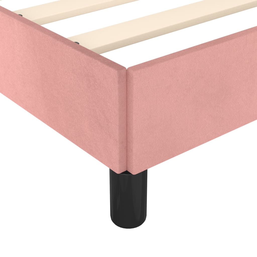 vidaXL Cadru de pat cu tăblie, roz, 90x190 cm, catifea
