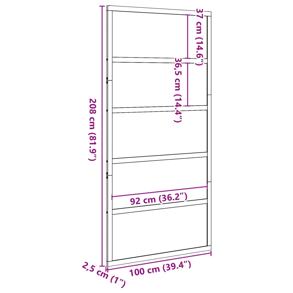 vidaXL Ușă de hambar, 100x208 cm, lemn masiv de pin