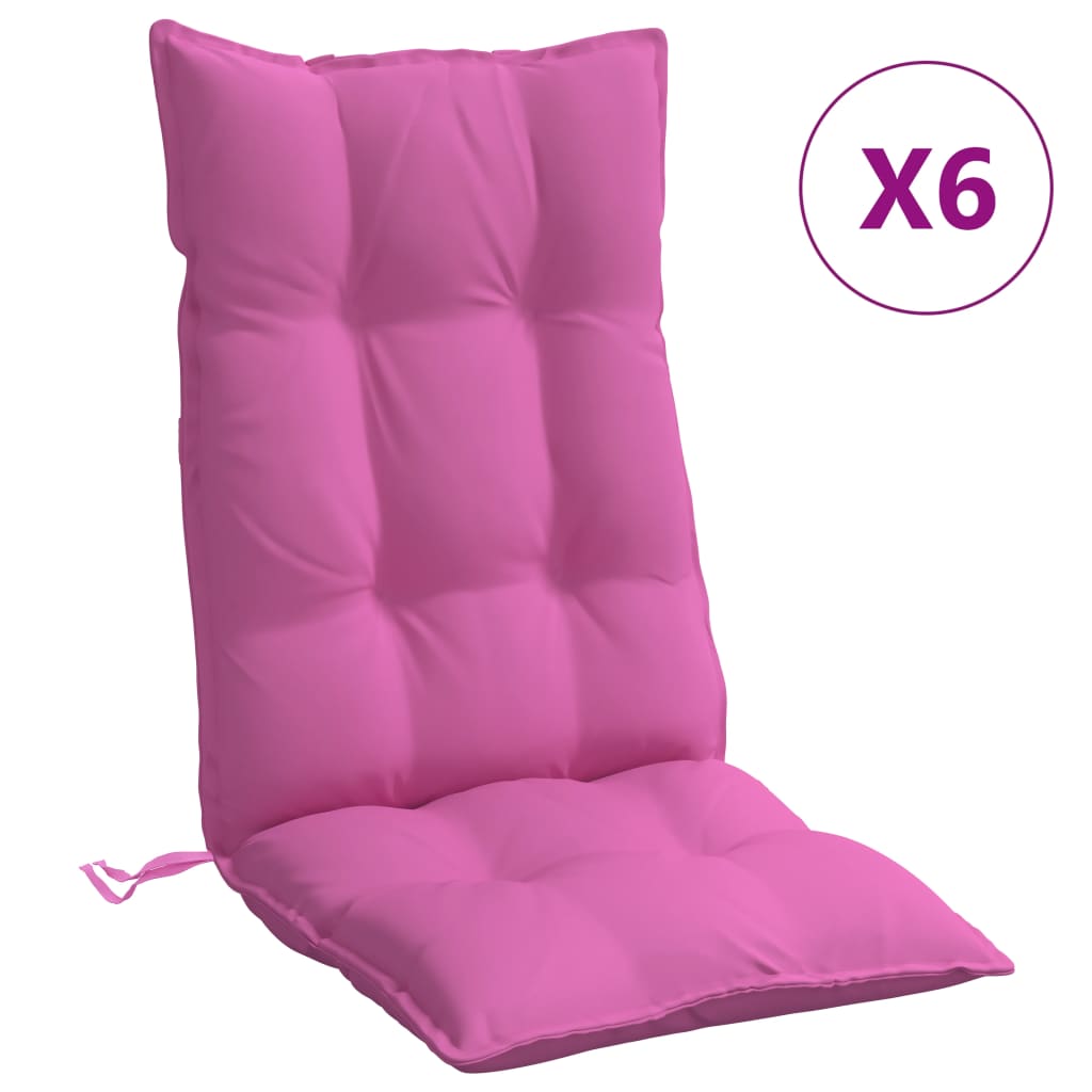 vidaXL Perne de scaun cu spătar înalt, 6 buc, roz, țesătură Oxford