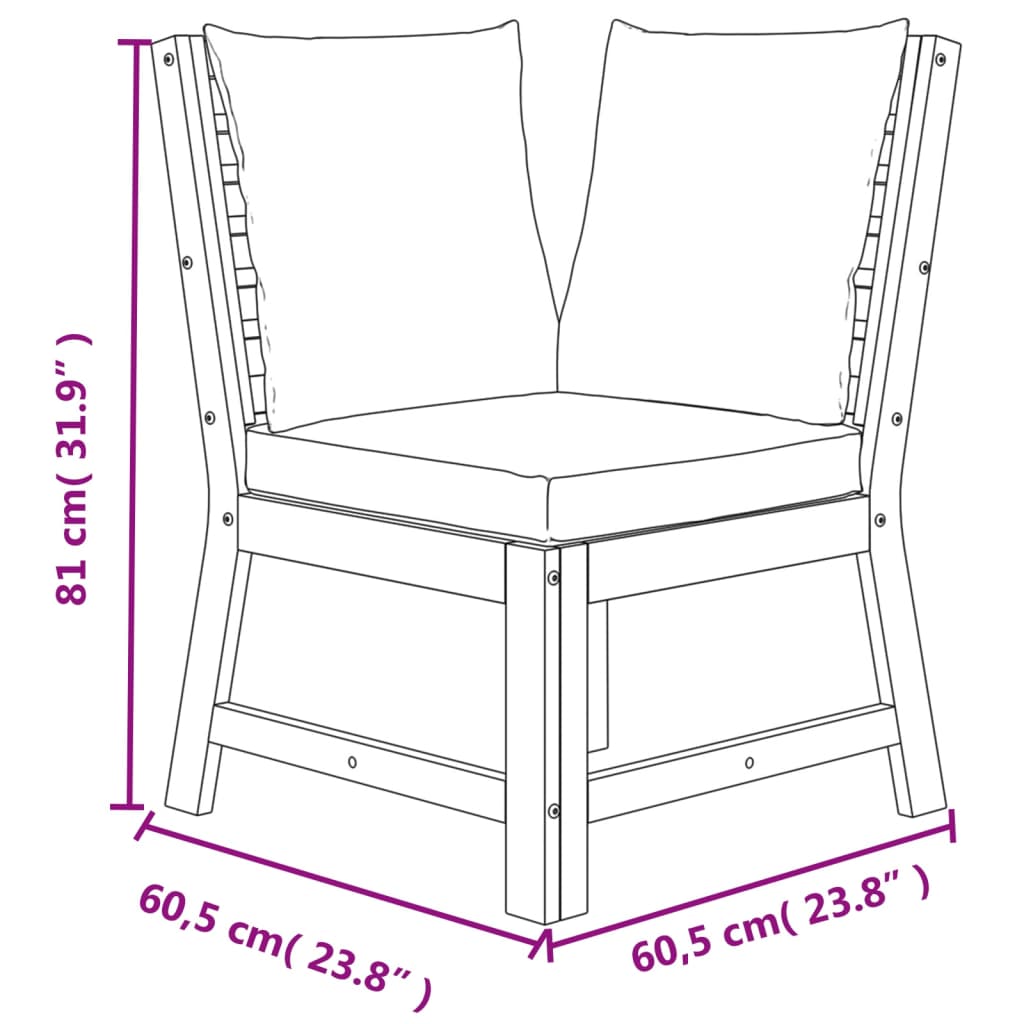 vidaXL Set mobilier de grădină cu perne, 5 piese, lemn masiv de acacia