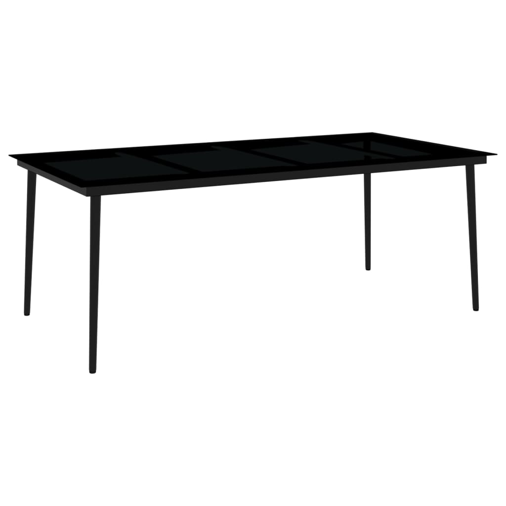 vidaXL Set mobilier de grădină, 9 piese, negru