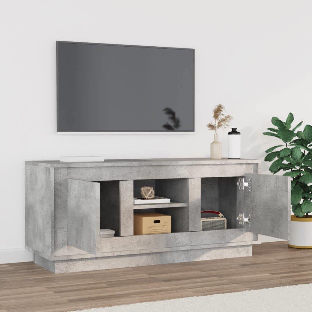 vidaXL Comodă TV, gri beton, 102x35x45 cm, lemn prelucrat