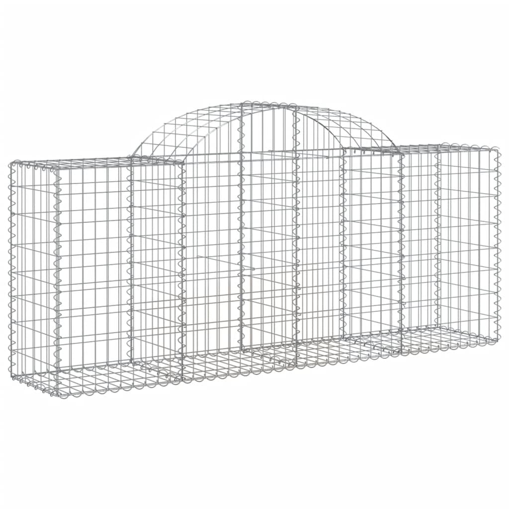 vidaXL Coșuri gabion arcuite 3 buc, 200x50x80/100 cm, fier galvanizat