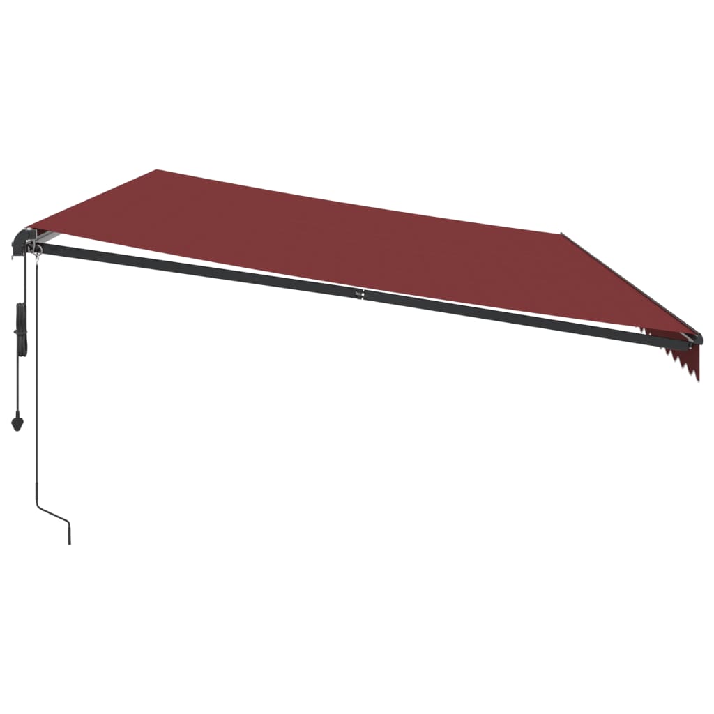 vidaXL Copertina retractabilă automat cu LED-uri, vișiniu, 600x350 cm