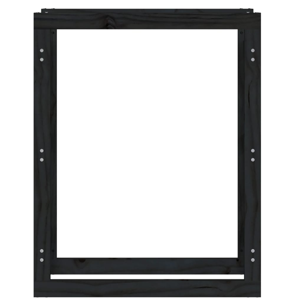 vidaXL Rastel pentru lemne de foc, negru, 80x25x100 cm, lemn masiv pin