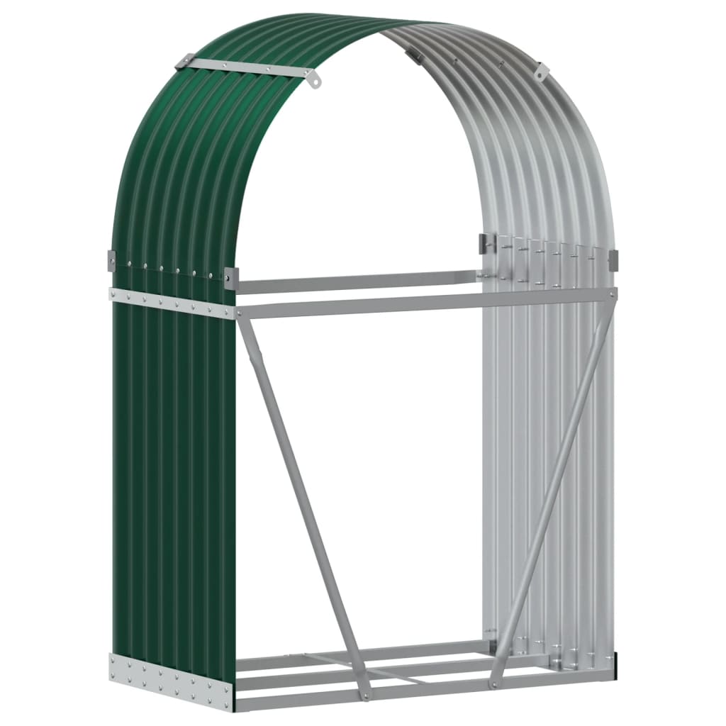 vidaXL Suport pentru bușteni verde 80x45x120 cm oțel galvanizat