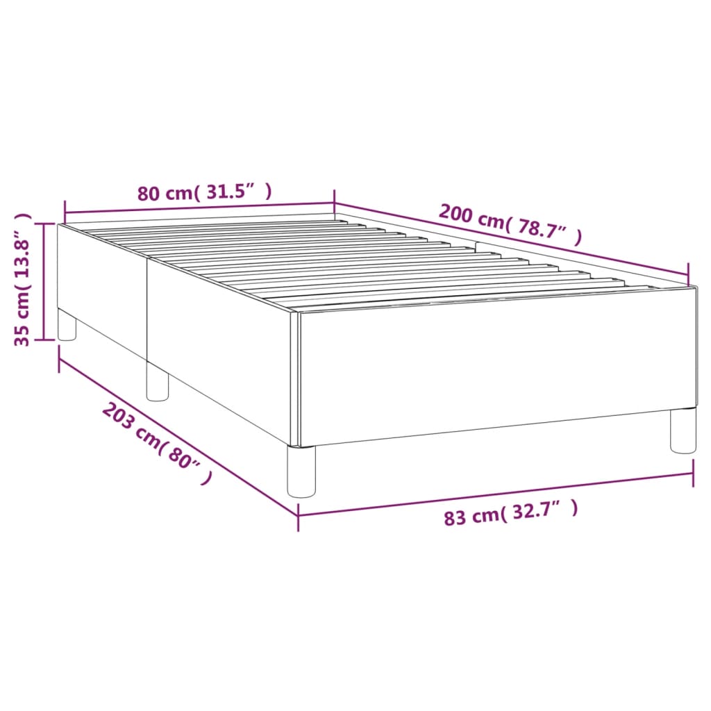 vidaXL Cadru de pat, negru, 80x200 cm, piele ecologică