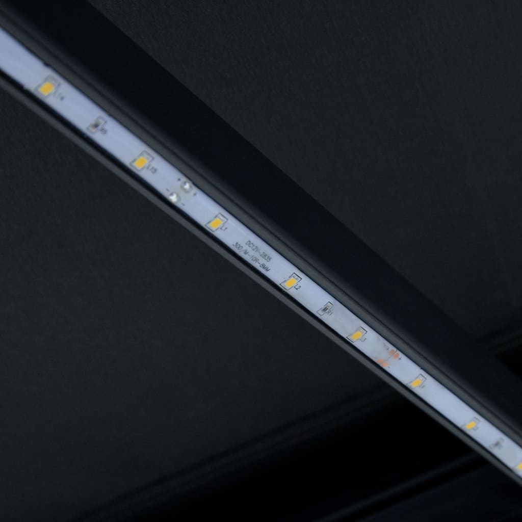 vidaXL Copertină retractabilă manual cu LED, antracit, 600 x 300 cm