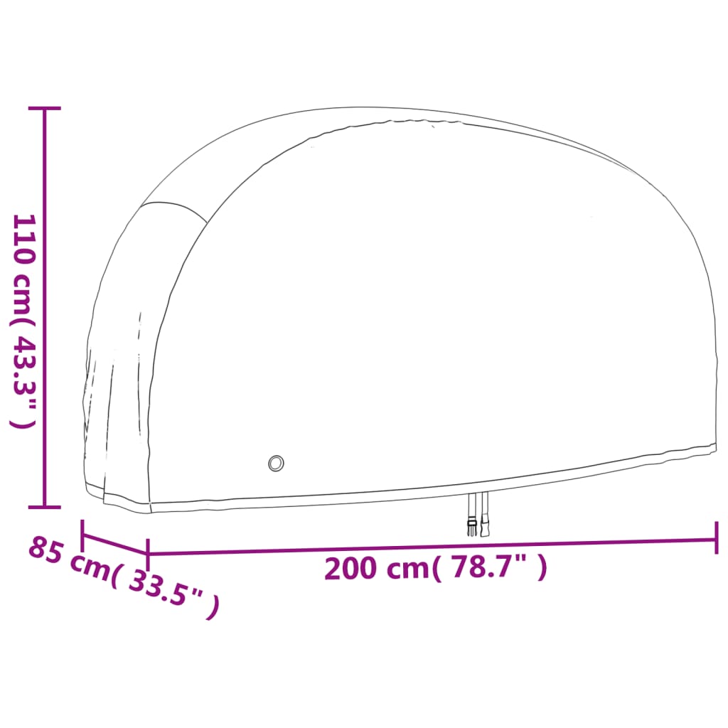 vidaXL Husă pentru bicicletă, negru, 200x85x110 cm, Oxford 190T