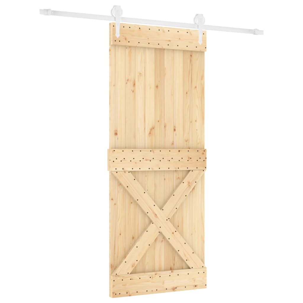 vidaXL Ușă glisantă cu set de feronerie 85x210 cm, lemn masiv de pin