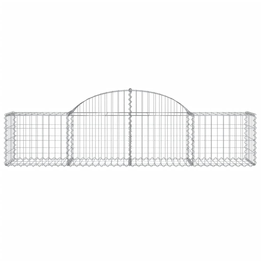 vidaXL Coșuri gabion arcuite 7 buc, 200x50x40/60 cm, fier galvanizat