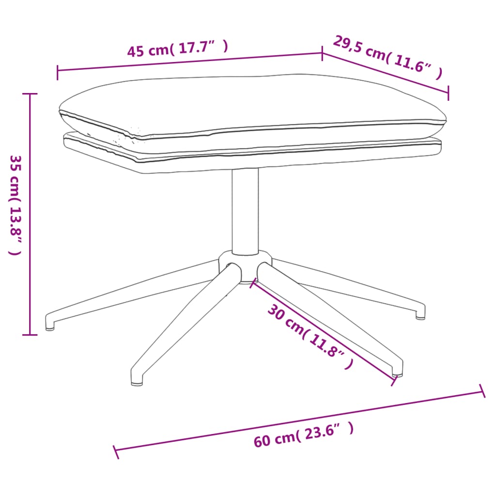 vidaXL Taburet, maro, 60x60x35 cm, microfibră