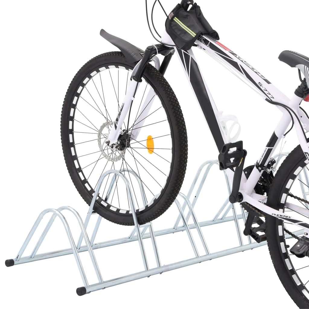 vidaXL Suport pentru 6 biciclete de sine stătător, oțel galvanizat