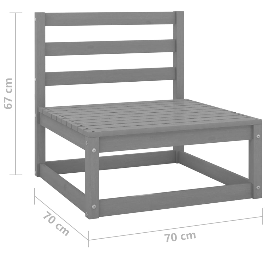 vidaXL Set mobilier de grădină, 2 piese, gri, lemn masiv de pin