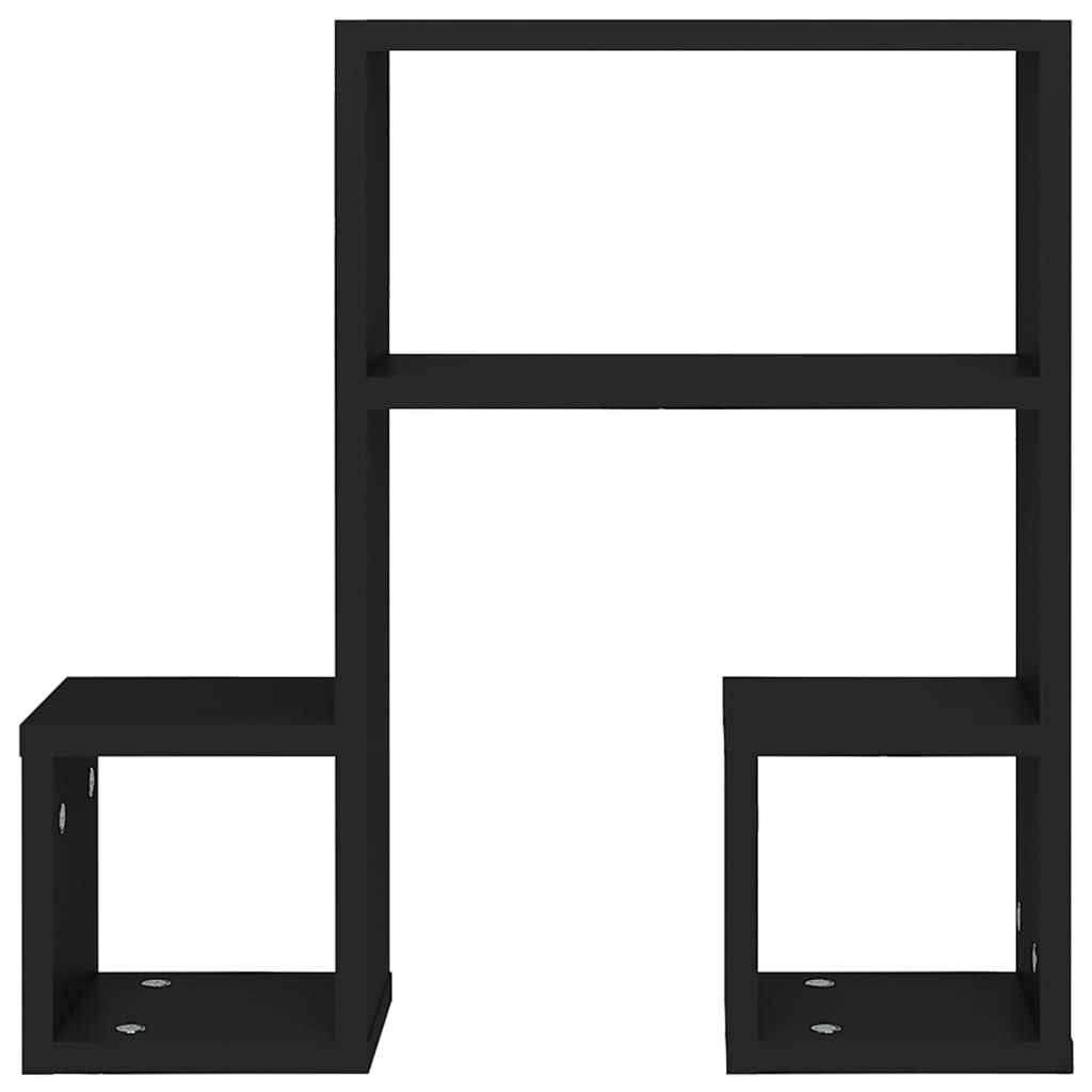 vidaXL Rafturi de perete, 2 buc., negru, 50x15x50 cm, PAL