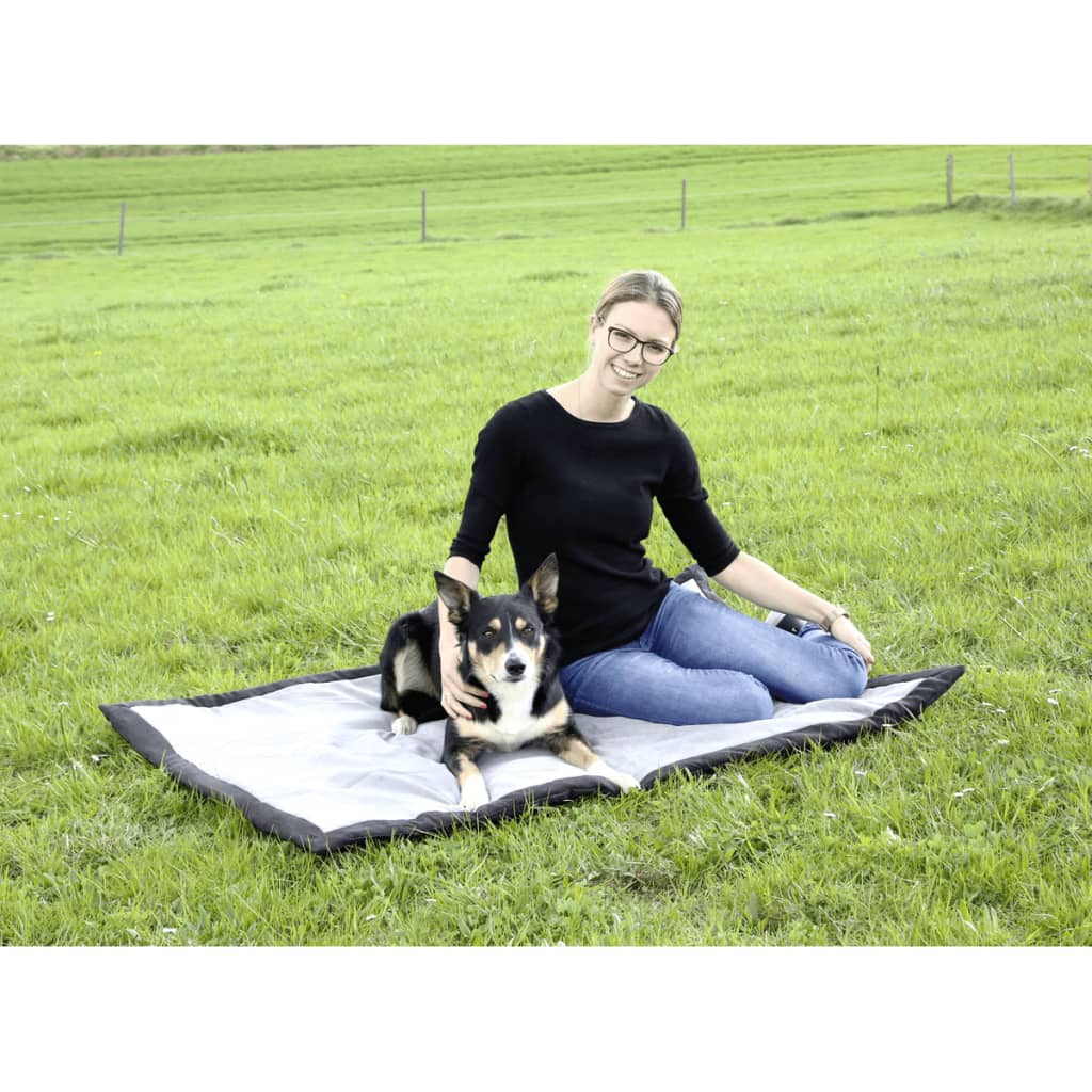 Kerbl Pătură de călătorie pentru câini, 140x100 cm, gri și negru 81265
