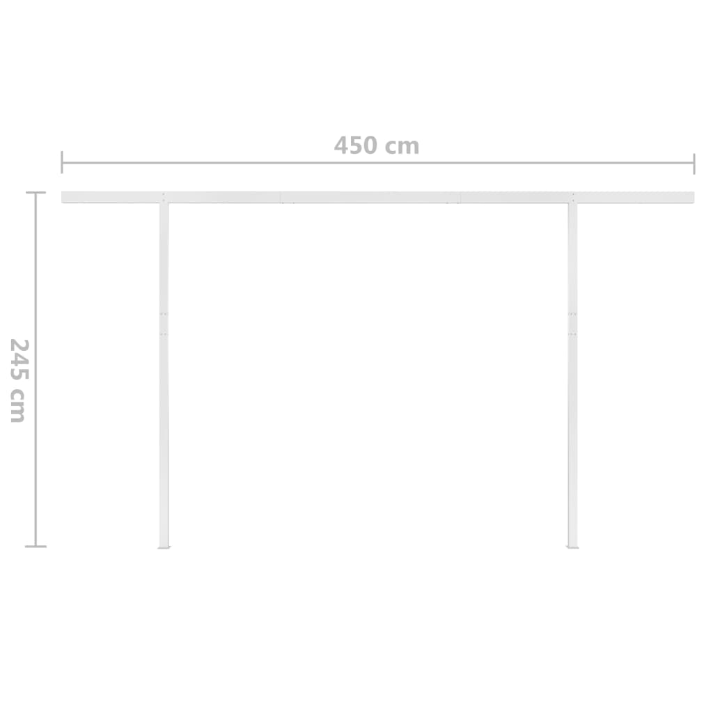 vidaXL Copertină retractabilă manual, cu LED, galben și alb, 5x3 m