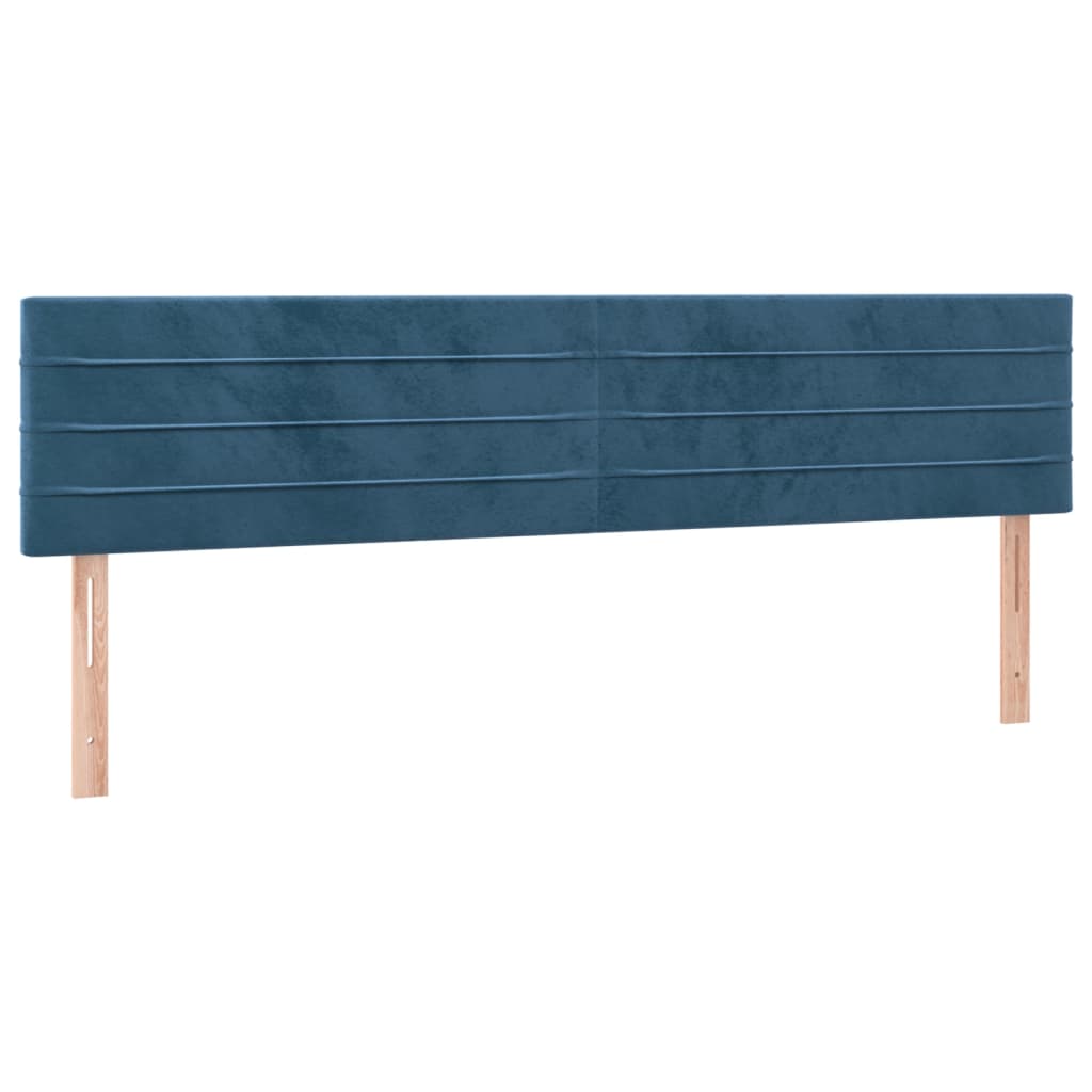 vidaXL Pat box spring cu saltea, albastru închis, 160x200 cm, catifea