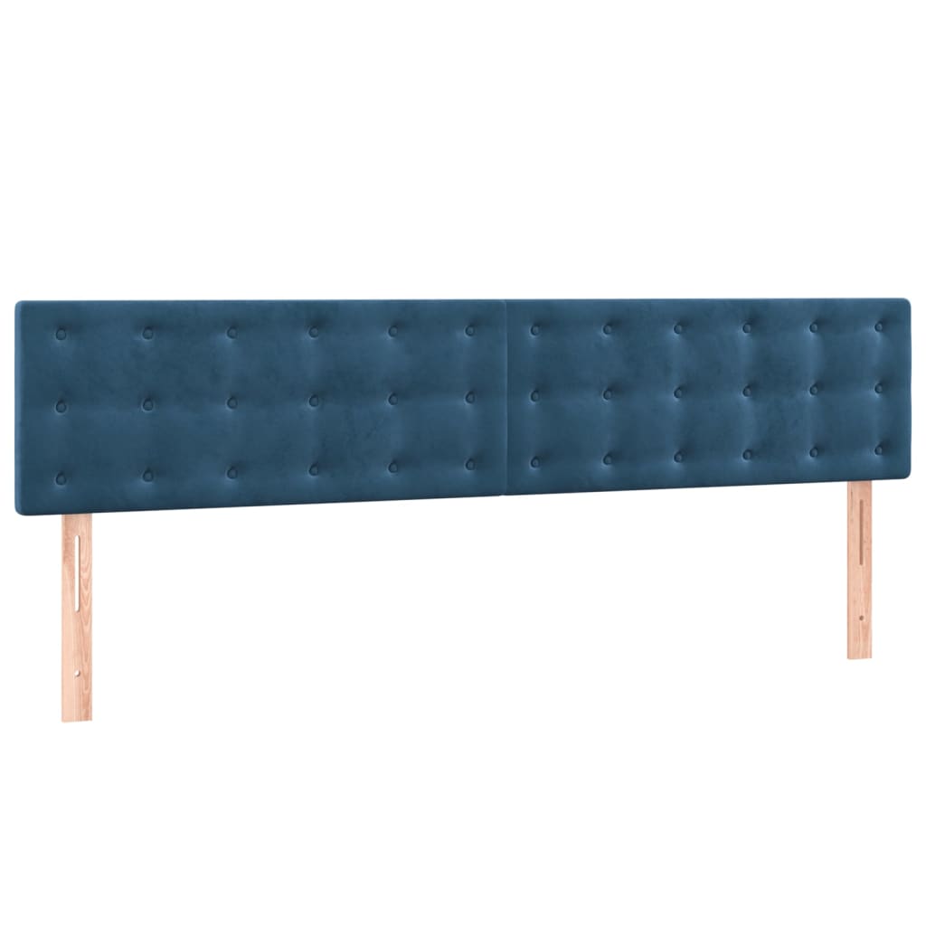 vidaXL Pat box spring cu saltea, albastru închis, 160x200 cm, catifea