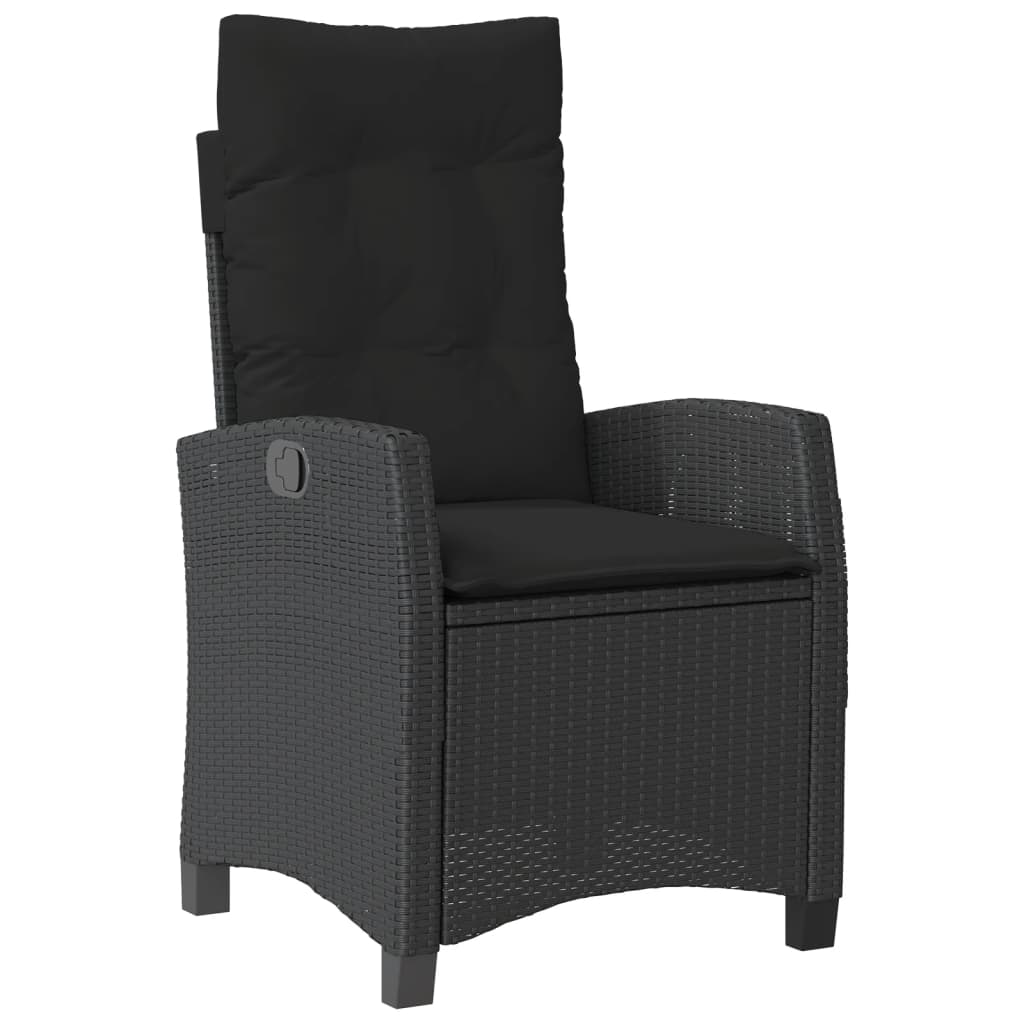 vidaXL Set mobilier de grădină cu perne, 7 piese, negru, poliratan