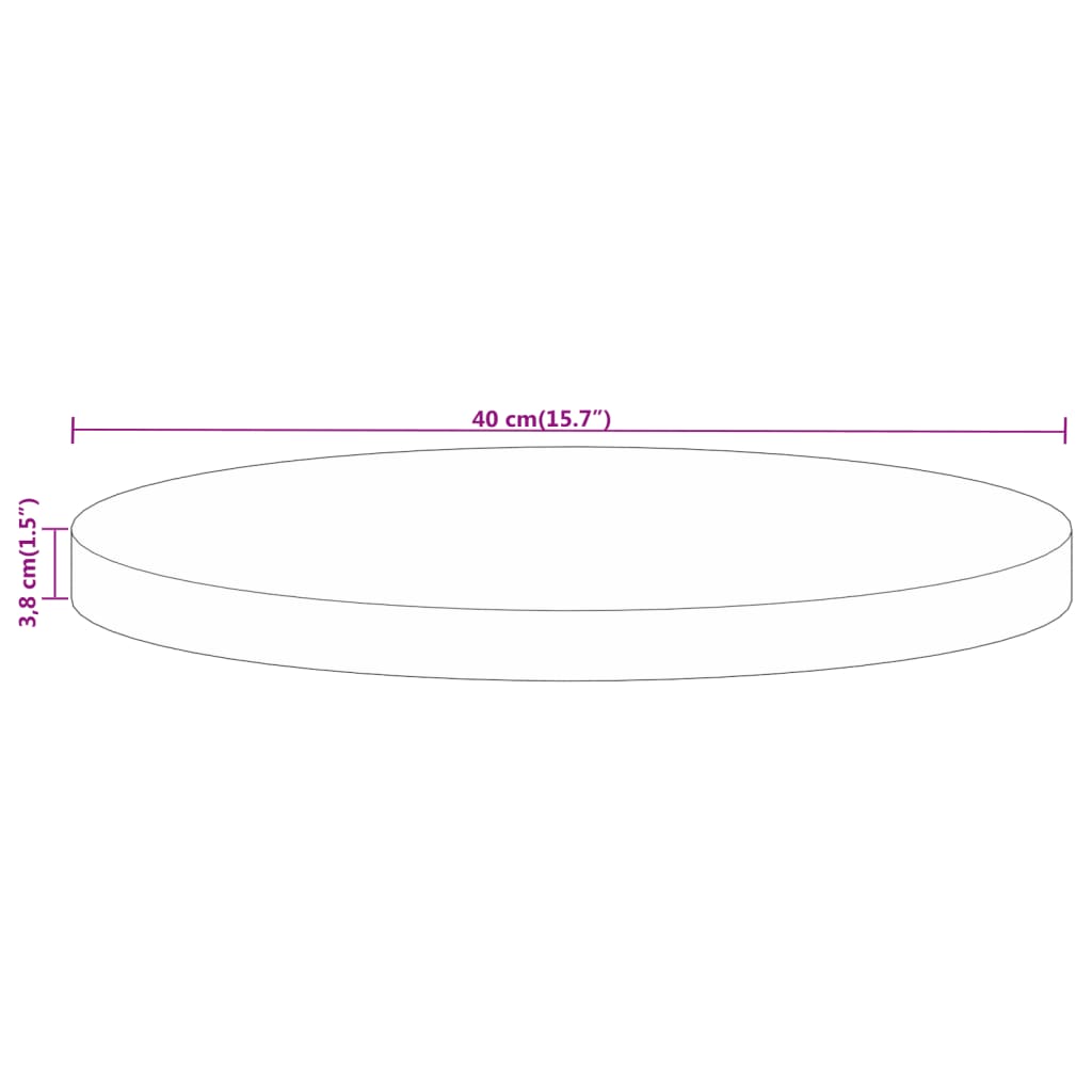 vidaXL Blat de masă rotund, Ø 40x3,8 cm, lemn masiv reciclat