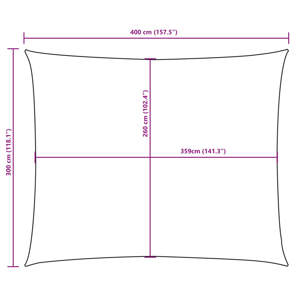 vidaXL Pânză parasolar, bej, 3x4 m, țesătură oxford, dreptunghiular